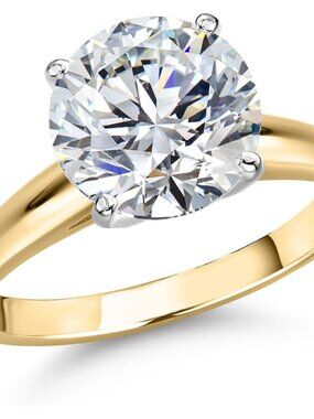 1-5 Ct IGI Certified Lab Grown Diamond 14K Two Tone Gold Solitaire Engagement Ri
